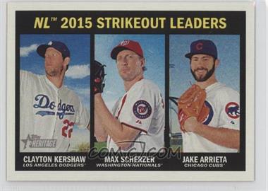 2016 Topps Heritage - [Base] #238 - League Leaders - Clayton Kershaw, Max Scherzer, Jake Arrieta