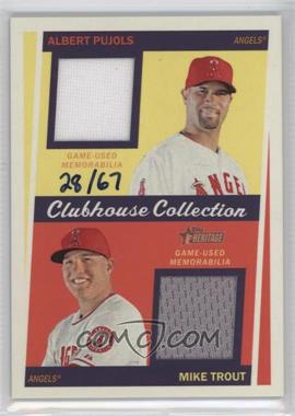 2016 Topps Heritage - Clubhouse Collection Dual Relics #CCDR-TP - Albert Pujols, Mike Trout /67