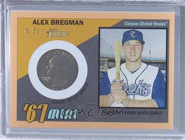 2016 Topps Heritage Minor League Edition - '67 Mint Relics - Quarters Peach #67M-AB - Alex Bregman /25