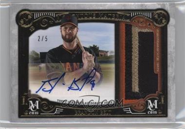 2016 Topps Museum Collection - Momentous Material Jumbo Patch Autographs - Gold #MMAR-BBE - Brandon Belt /5