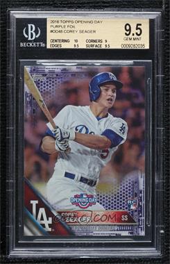2016 Topps Opening Day - [Base] - Toys "R" Us Purple #OD-48 - Corey Seager [BGS 9.5 GEM MINT]