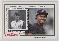 1978 Topps Then and Now Design - Omar Vizquel, Francisco Lindor #/413