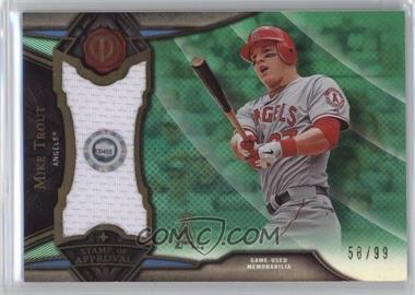 2016 Topps Tribute - Stamp of Approval Relics - Green #SOA-MTR - Mike Trout /99