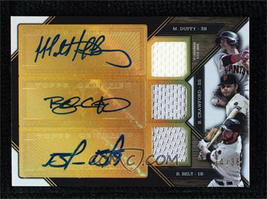 2016 Topps Triple Threads - Triple Threads Auto Relic Combos #TTARC-DCB - Brandon Crawford, Brandon Belt, Matt Duffy /36