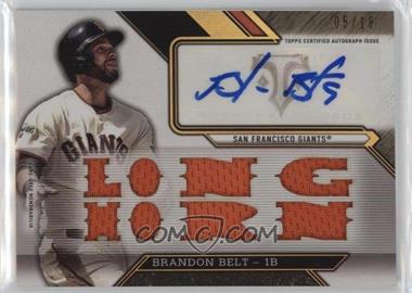 2016 Topps Triple Threads - Triple Threads Auto Relics #TTAR-BB1 - Brandon Belt /18