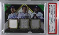 Joc Pederson, Corey Seager, Yasiel Puig [PSA 8 NM‑MT] #/18