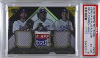 Clayton Kershaw, Yasiel Puig, Corey Seager [PSA 6 EX‑MT] #/9