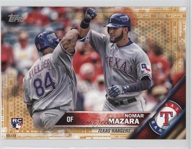 2016 Topps Update Series - [Base] - Topps Online Exclusive 5 x 7 Gold #US158 - Nomar Mazara (With Prince Fielder) /10