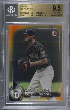 2017 Bowman - [Base] - Orange #69 - Wil Myers /25 [BGS 9.5 GEM MINT]