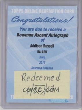 2017 Bowman - Chrome Ascent Autographs #BA-ARU - Addison Russell /99 [Being Redeemed]