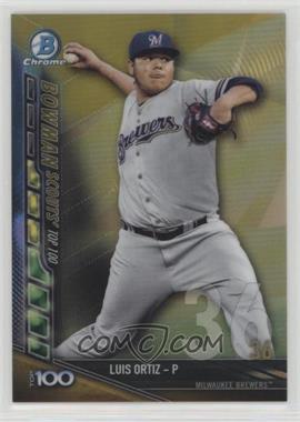 2017 Bowman - Chrome Bowman Scouts Top 100 - Gold Refractor #BTP-36 - Luis Ortiz /50