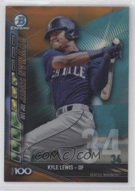 2017 Bowman - Chrome Bowman Scouts Top 100 - Orange Refractor #BTP-34 - Kyle Lewis /25