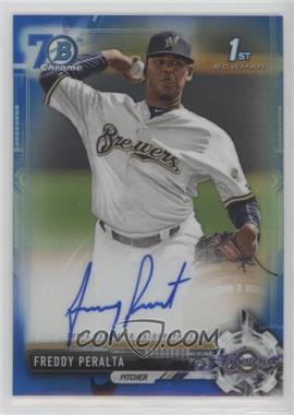 2017 Bowman - Chrome Prospect Autographs - Blue Refractor 70th Anniversary #CPA-FP - Freddy Peralta