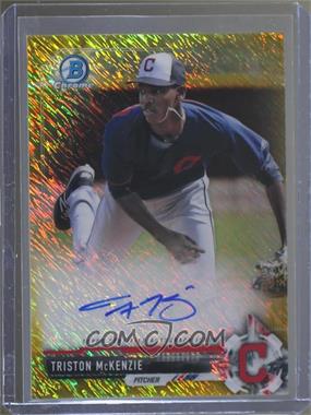 2017 Bowman - Chrome Prospect Autographs - Gold Shimmer Refractor #CPA-TM - Triston McKenzie /50