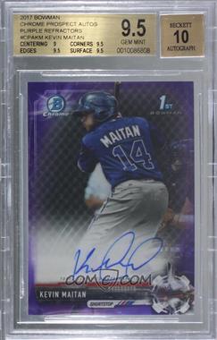 2017 Bowman - Chrome Prospect Autographs - Purple Refractor #CPA-KM - Kevin Maitan /250 [BGS 9.5 GEM MINT]