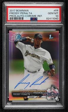 2017 Bowman - Chrome Prospect Autographs - Refractor #CPA-FP - Freddy Peralta /499 [PSA 10 GEM MT]