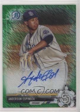 2017 Bowman - Chrome Prospect Autographs - Retail Green Shimmer Refractor #CPA-AE - Anderson Espinoza /99 [Noted]