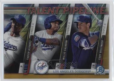 2017 Bowman - Chrome Talent Pipeline - Gold Refractor #TP-LAD - Yadier Alvarez, Willie Calhoun, Cody Bellinger /50