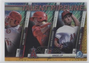 2017 Bowman - Chrome Talent Pipeline - Mega Box Orange Refractor #TPM-LAA - Matt Thaiss, David Fletcher, Nate Smith /25