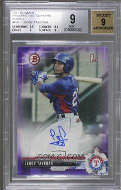 2017 Bowman - Retail Prospect Autographs - Purple #PA-LT - Leody Taveras /250 [BGS 9 MINT]