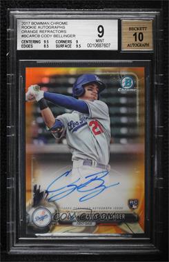 2017 Bowman Chrome - Chrome Rookie Autographs - Orange Refractor #BCAR-CB - Cody Bellinger /25 [BGS 9 MINT]