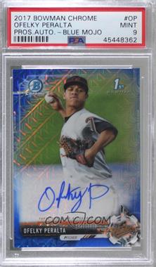 2017 Bowman Chrome - Prospect Autographs - Blue Mojo Refractor #CPA-OP - Ofelky Peralta /150 [PSA 9 MINT]