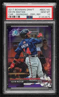 2017 Bowman Draft - Chrome - Purple Refractor #BDC-160 - Kevin Maitan /250 [PSA 10 GEM MT]