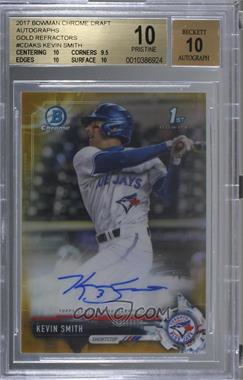 2017 Bowman Draft - Chrome Draft Pick Autographs - Gold Refractor #CDA-KS - Kevin Smith /50 [BGS 10 PRISTINE]