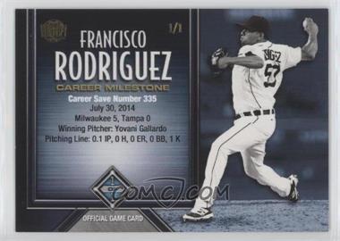 2017 Honus Bonus Fantasy Baseball Game - Career Milestone #_FRRO - Francisco Rodriguez (Career Save) /1