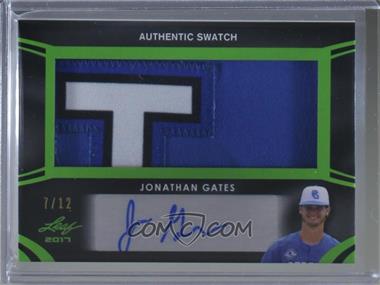 2017 Leaf Perfect Game All-American Classic - Patch Autographs - Green #PA-JG2 - Jonathan Gates /12 [Noted]