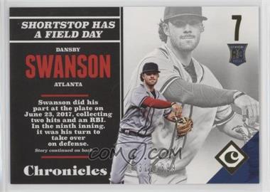 2017 Panini Chronicles - [Base] - Blue #108 - Rookies - Dansby Swanson /299