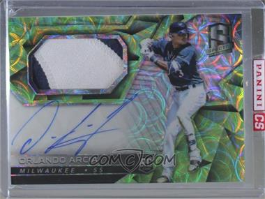 2017 Panini Chronicles - Spectra Rookie Jersey Autographs - Neon Green #12 - Orlando Arcia /25 [Uncirculated]