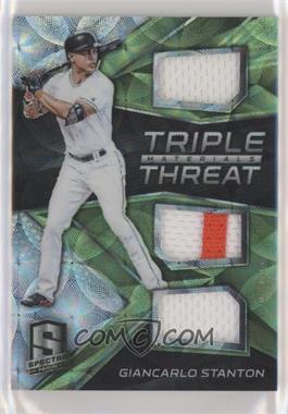 2017 Panini Chronicles - Spectra Triple Threat Materials - Neon Green Prizm #TTM-GI - Giancarlo Stanton /25