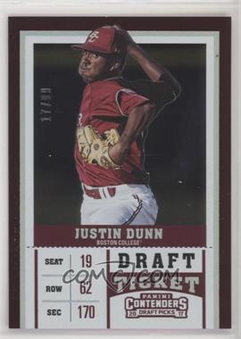 2017 Panini Contenders Draft Picks - [Base] - Draft Ticket #11.1 - Justin Dunn (Jersey Number Not Visible) /99