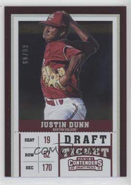 2017 Panini Contenders Draft Picks - [Base] - Draft Ticket #11.1 - Justin Dunn (Jersey Number Not Visible) /99