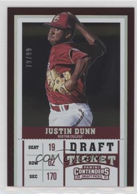 2017 Panini Contenders Draft Picks - [Base] - Draft Ticket #11.1 - Justin Dunn (Jersey Number Not Visible) /99