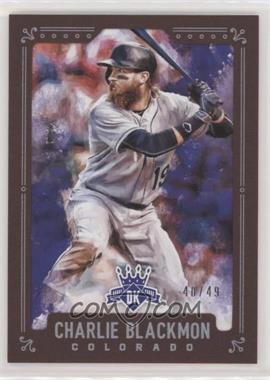 2017 Panini Diamond Kings - [Base] - Brown Framed #105 - SP - Charlie Blackmon /49