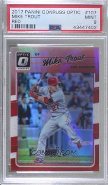 2017 Panini Donruss Optic - [Base] - Red Prizm #107.1 - Mike Trout /99 [PSA 9 MINT]