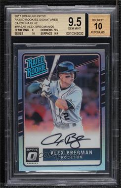 2017 Panini Donruss Optic - Rated Rookies Signatures - Carolina Blue Prizm #RRS-AB - Alex Bregman /20 [BGS 9.5 GEM MINT]