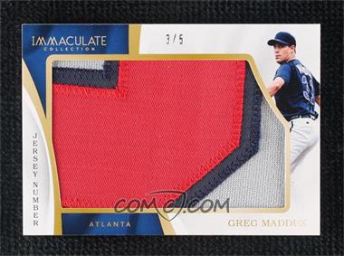 2017 Panini Immaculate Collection - Immaculate Jumbo - Jersey Number #IJ-GM - Greg Maddux /5