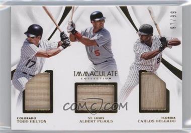 2017 Panini Immaculate Collection - Immaculate Trio Players #ITP-HPD - Todd Helton, Albert Pujols, Carlos Delgado /99