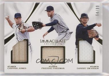 2017 Panini Immaculate Collection - Immaculate Trio Players #ITP-JFS - Chipper Jones, Dansby Swanson, Freddie Freeman /99 [EX to NM]