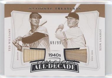 2017 Panini National Treasures - All Decade Combos #ADC-WM - Ted Williams, Johnny Mize /99