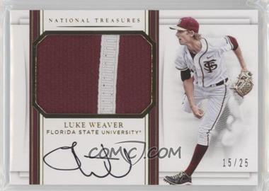 2017 Panini National Treasures - College Rookie Materials Signatures - Gold #CRMS-LW - Luke Weaver /25