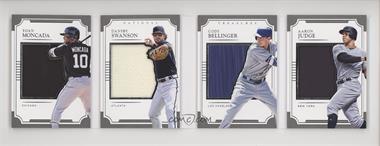 2017 Panini National Treasures - Quad Player Materials Booklets #QPMB-1 - Aaron Judge, Cody Bellinger, Dansby Swanson, Yoan Moncada /99