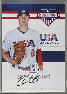 2017 Panini USA Baseball Stars & Stripes - CNT Signatures - Black Ink #23 - Evan White /25 [Noted]
