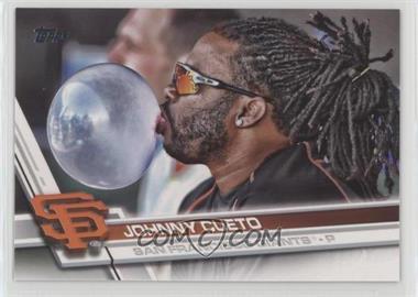 2017 Topps - [Base] #199.2 - SSP - Image Variation - Johnny Cueto (Blowing Bubble)