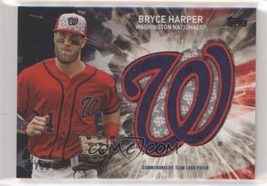 2017 Topps - Independence Day Team Logo Patch - Black #IDTL-BH - Bryce Harper /50