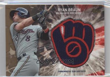 2017 Topps - Independence Day Team Logo Patch - Gold #IDTL-RB - Ryan Braun /75