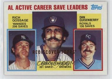 2017 Topps - Rediscover Topps Buybacks - Bronze #1984-718 - Active Leaders - Rich Gossage, Rollie Fingers, Dan Quisenberry